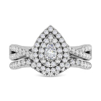 Thumbnail for Diamond 1 Ct.Tw. Pear Cut Bridal Ring in 14K White Gold