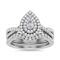 Thumbnail for Diamond 1 Ct.Tw. Pear Cut Bridal Ring in 14K White Gold