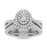 Thumbnail for Diamond 1 Ct.Tw. Oval Cut Bridal Ring in 14K White Gold