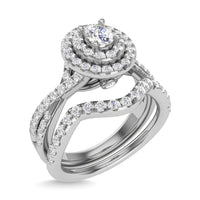 Thumbnail for Diamond 1 Ct.Tw. Oval Cut Bridal Ring in 14K White Gold