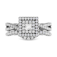 Thumbnail for Diamond 1 Ct.Tw. Princess Cut Bridal Ring in 14K White Gold