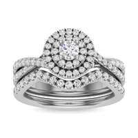 Thumbnail for Diamond 1 Ct.Tw. Round Cut Bridal Ring in 14K White Gold
