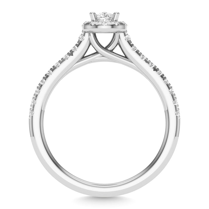 Diamond 3/4 Ct.Tw. Pear Cut Bridal Ring in 14K White Gold