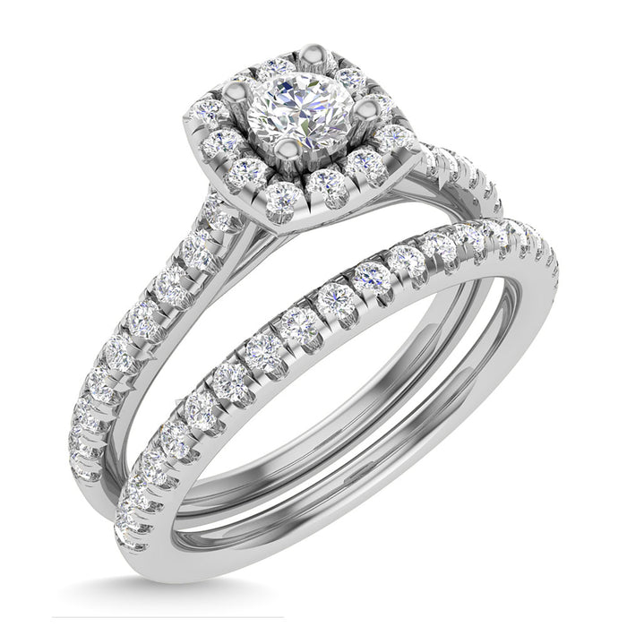 Diamond 3/4 Ct.Tw. Round Cut Bridal Ring in 14K White Gold