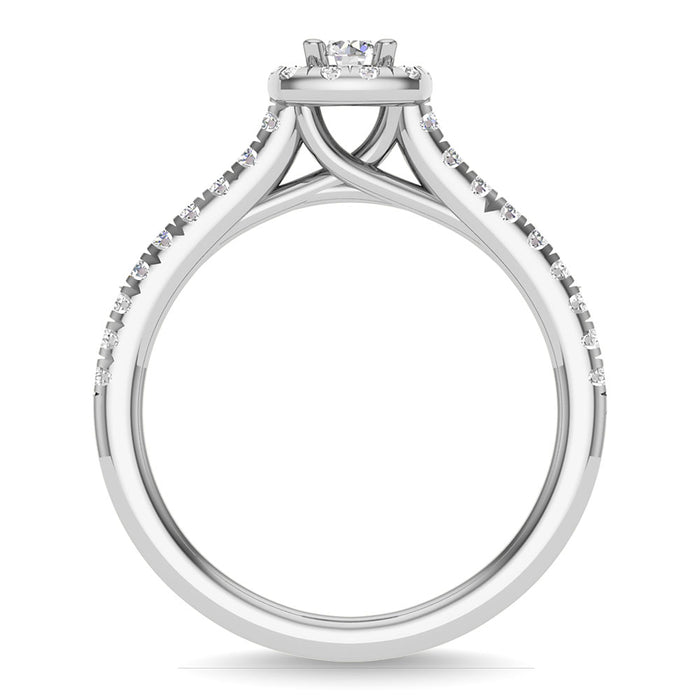 Diamond 3/4 Ct.Tw. Round Cut Bridal Ring in 14K White Gold