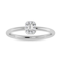 Thumbnail for Diamond 1/6 Ct.Tw. Emerald Cut Promise Ring in 14K White Gold