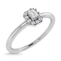 Thumbnail for Diamond 1/6 Ct.Tw. Emerald Cut Promise Ring in 14K White Gold