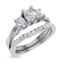 Thumbnail for Diamond 1 Ct.Tw. Round Cut Bridal Ring in 14K White Gold