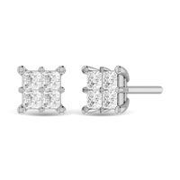 Thumbnail for Diamond 1/3 Ct.Tw. Princess Cut Fashion Earrings in 14K White Gold