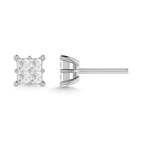 Thumbnail for Diamond 1/3 Ct.Tw. Princess Cut Fashion Earrings in 14K White Gold
