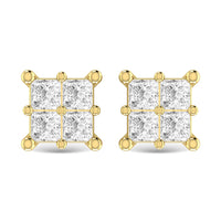 Thumbnail for Diamond 1/6 Ct.Tw. Princess Cut Fashion Earrings in 14K Yellow Gold