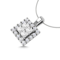 Thumbnail for Diamond 1/2 Ct.Tw. Round and Princess Fashion Pendant in 14K White Gold