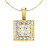 Thumbnail for Diamond 1/3 Ct.Tw. Round and Princess Fashion Pendant in 14K Yellow Gold