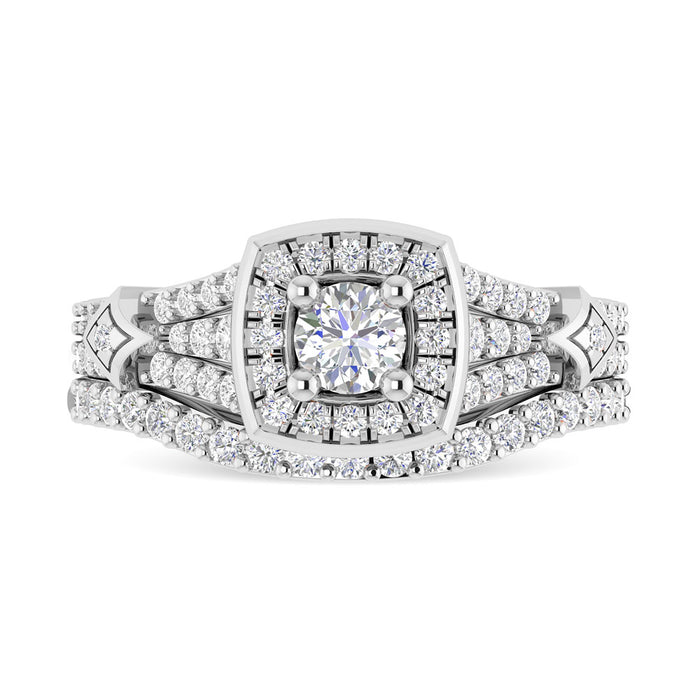 Diamond 3/4 Ct.Tw. Round Cut Engagement Ring in 14K White Gold