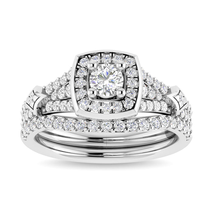 Diamond 3/4 Ct.Tw. Round Cut Engagement Ring in 14K White Gold