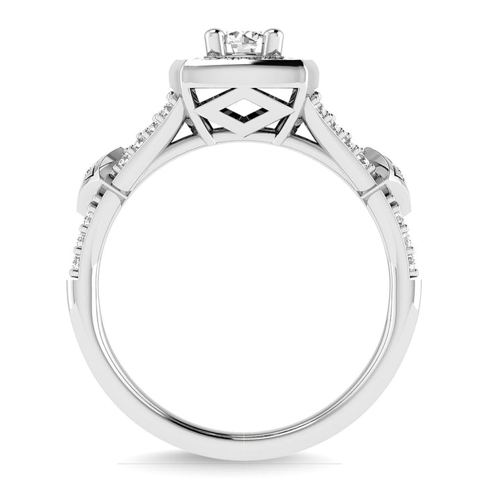 Diamond 3/4 Ct.Tw. Round Cut Engagement Ring in 14K White Gold