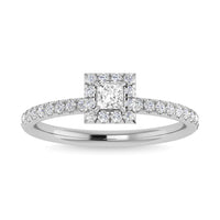 Thumbnail for Diamond 3/4 Ct.Tw. Princess Cut Engagement Ring in 14K White Gold