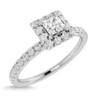 Thumbnail for Diamond 3/4 Ct.Tw. Princess Cut Engagement Ring in 14K White Gold