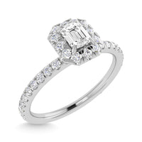 Thumbnail for Diamond 3/4 Ct.Tw. Center Emerald Engagement Ring in 10K White Gold