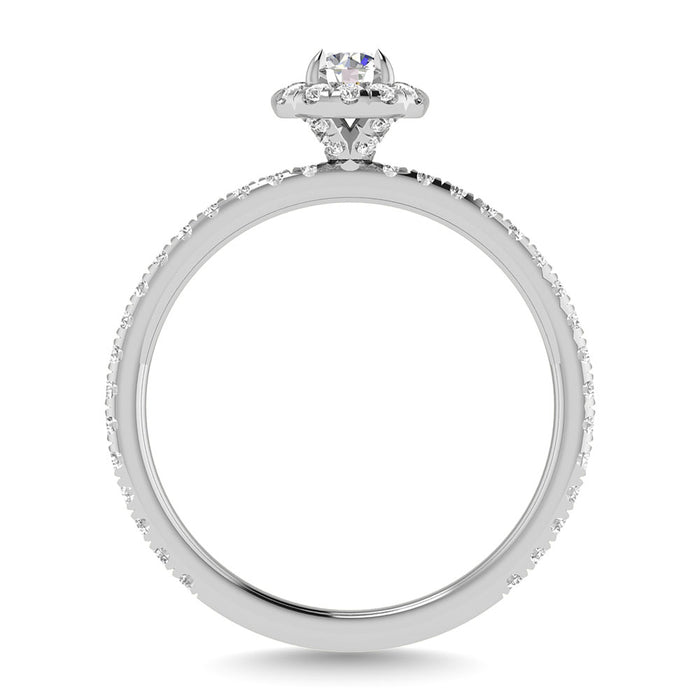 Diamond 3/4 Ct.Tw. Round Cut Engagement Ring in 14K White Gold