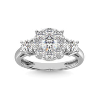 Thumbnail for Diamond 1 ct tw Heart Three Stone Ring in 14K White Gold