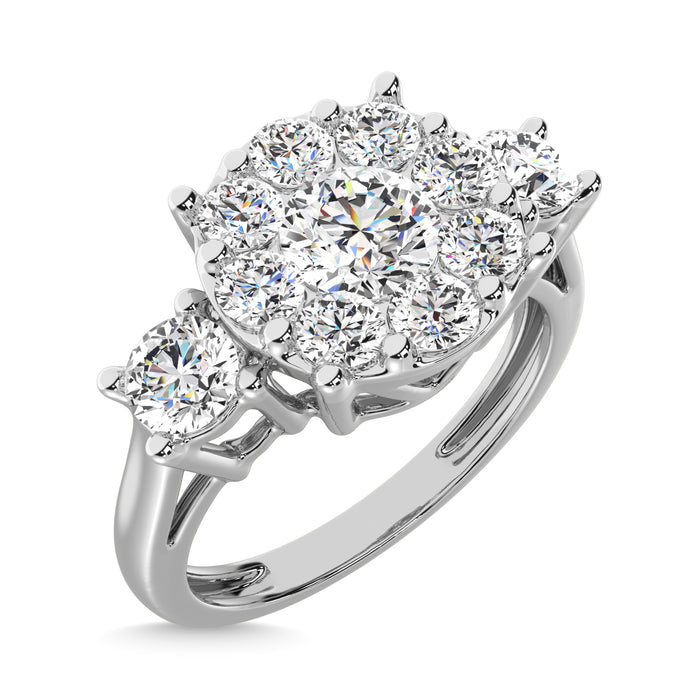 Diamond 1 ct tw Heart Three Stone Ring in 14K White Gold