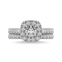 Thumbnail for Diamond 2 ct tw Round Cut Halo Bridal Ring in 14K White Gold