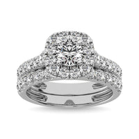 Thumbnail for Diamond 2 ct tw Round Cut Halo Bridal Ring in 14K White Gold