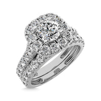 Thumbnail for Diamond 2 ct tw Round Cut Halo Bridal Ring in 14K White Gold