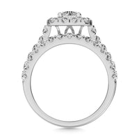 Thumbnail for Diamond 2 ct tw Cushion Halo Bridal Ring in 14K White Gold