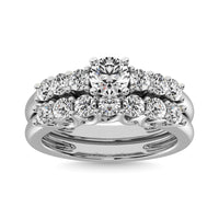 Thumbnail for Diamond 1 1/2 ct tw Round Bridal Ring in 14K White Gold
