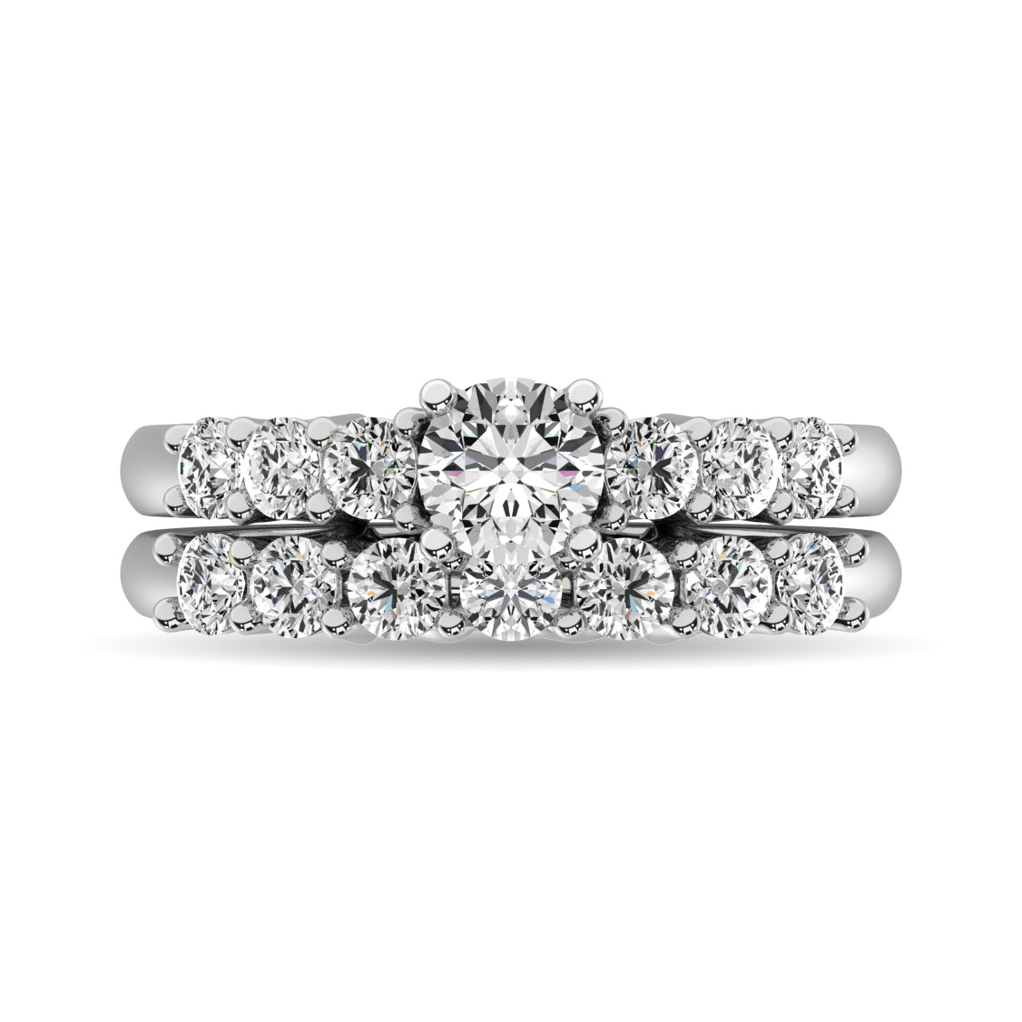 Diamond 1 ct tw Round Bridal Ring in 14K White Gold