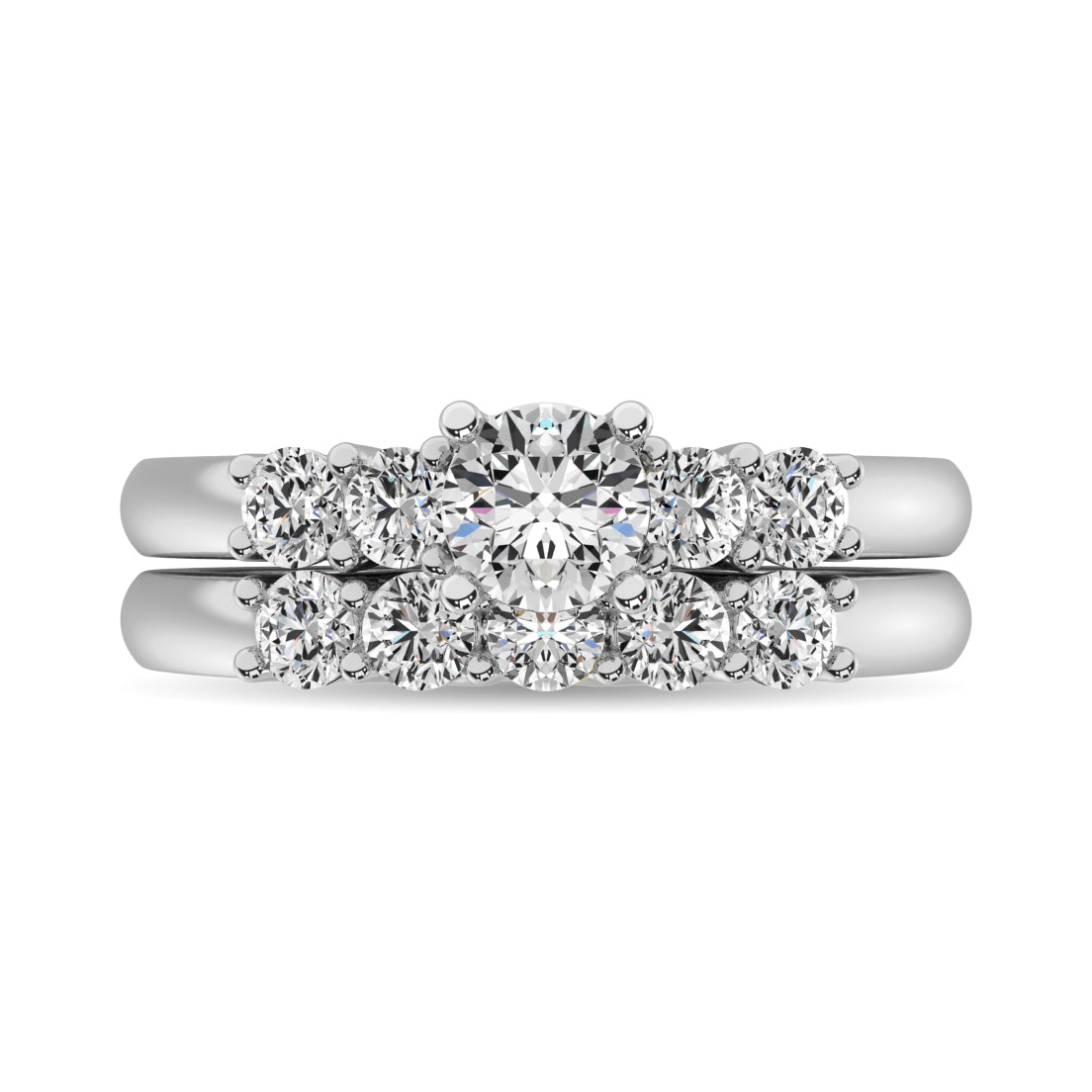 Diamond 2 ct tw Round Cut Bridal Ring in 14K White Gold