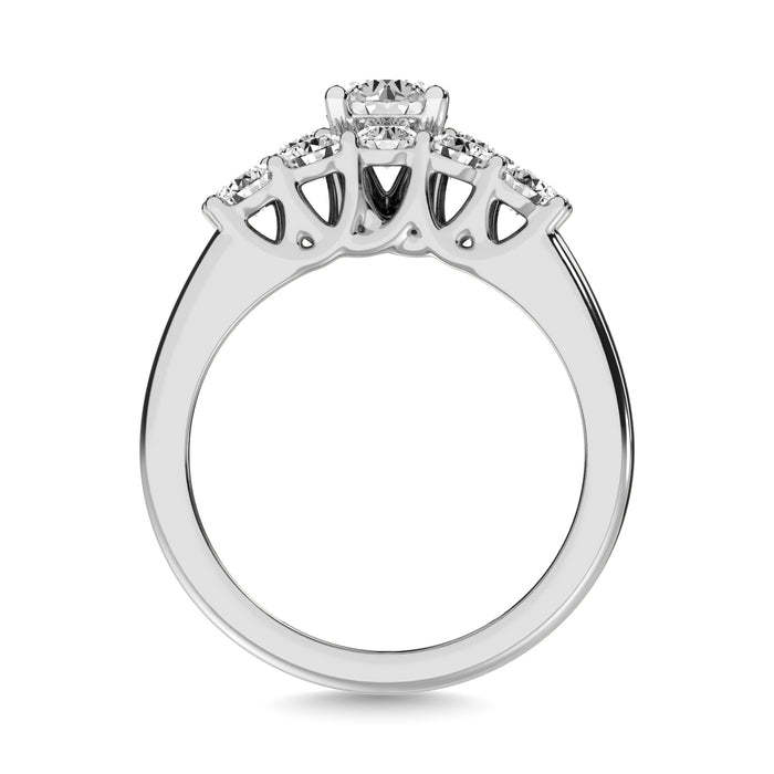 Diamond 2 ct tw Round Cut Bridal Ring in 14K White Gold