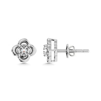Thumbnail for Diamond 1/4 ct tw Solitaire Stud Earrings in 14K White Gold