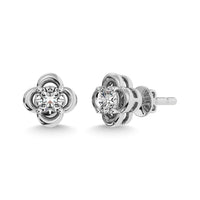 Thumbnail for Diamond 1/2 ct tw Solitaire Dimond Stud Earrings in 14K White Gold