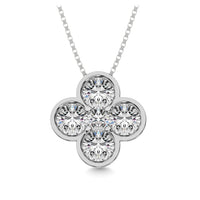 Thumbnail for Diamond 1 ct tw Flower Pendant in 14K White Gold