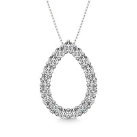 Thumbnail for Diamond 1 1/2 ct tw Pear Shape Pendant in 14K White Gold