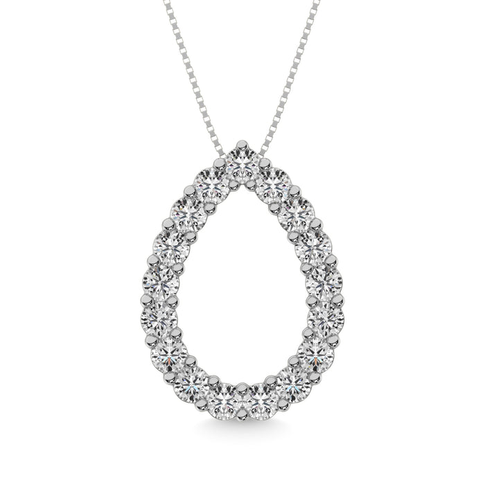 Diamond 1 1/2 ct tw Pear Shape Pendant in 14K White Gold