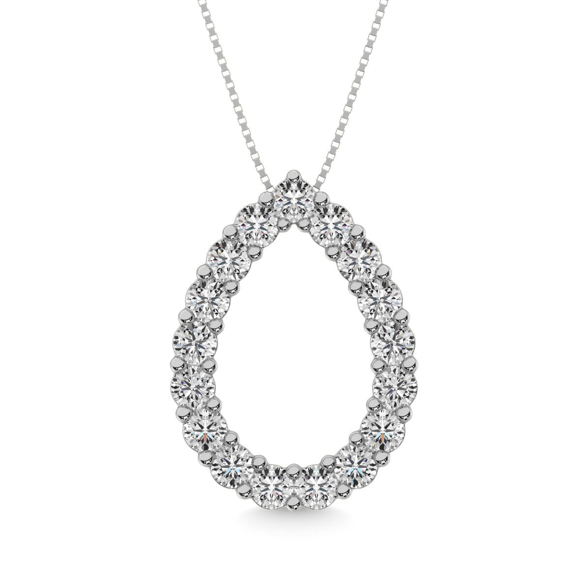 Diamond 2 ct tw Pear Shape Pendant in 14K White Gold