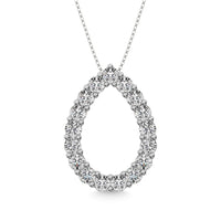 Thumbnail for Diamond 1 ct tw Pear Shape Pendant in 14K White Gold
