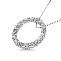 Thumbnail for Diamond 1 1/2 ct tw Oval Shape Pendant in 14K White Gold
