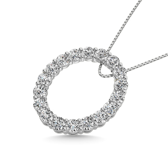 Diamond 1 1/2 ct tw Oval Shape Pendant in 14K White Gold