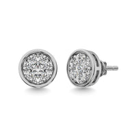 Thumbnail for Diamond 1/2 ct tw Round Earrings in 14K White Gold