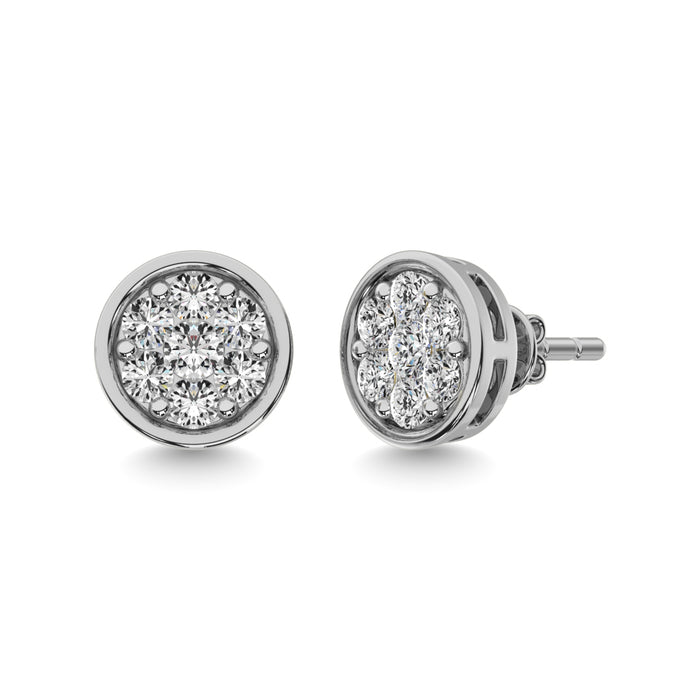 Diamond 1/2 ct tw Round Earrings in 14K White Gold