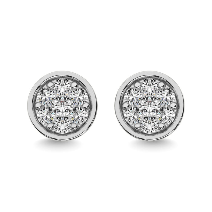 Diamond 1/2 ct tw Round Earrings in 14K White Gold