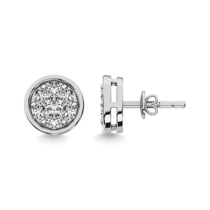 Diamond 3/4 ct tw Round Earrings in 14K White Gold