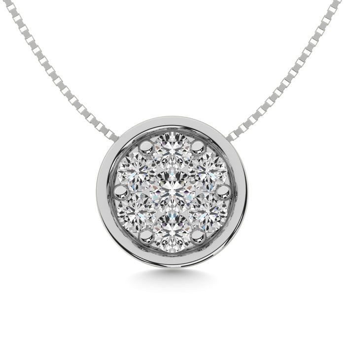 Diamond 3/4 ct tw Round Slider Pendant in 14K White Gold