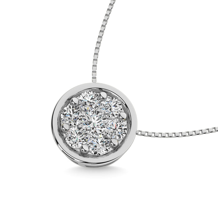 Diamond 3/4 ct tw Round Slider Pendant in 14K White Gold