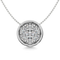Thumbnail for Diamond 1/3 ct tw Round Slider Pendant in 14K White Gold